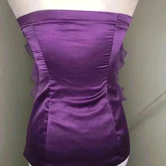 XOXO strapless ruffle satin top size small - Picture 5 of 8